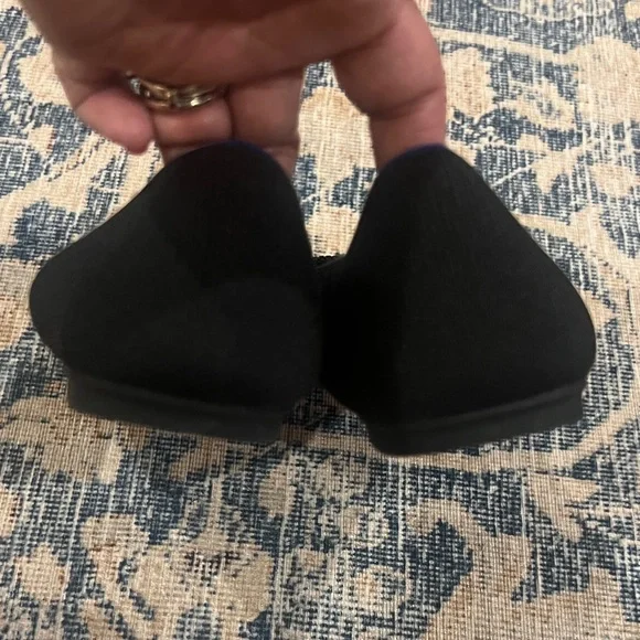 Rothy's Black Slip-On Flats with Blue Trim size 8 1/2 - Picture 5 of 12